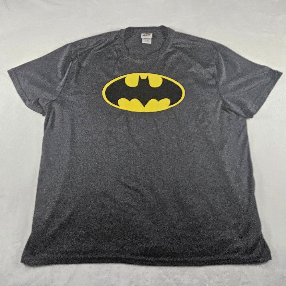 Batman Graphic Short Sleeve T-Shirt Men's Gray Size XXL Retro Logo